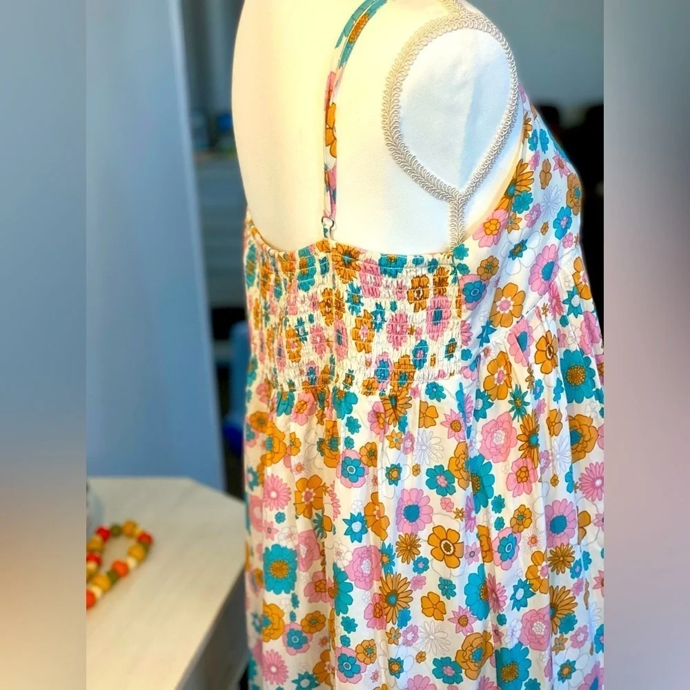 Keep Blooming Multicolor Floral Dress 💙💛💗